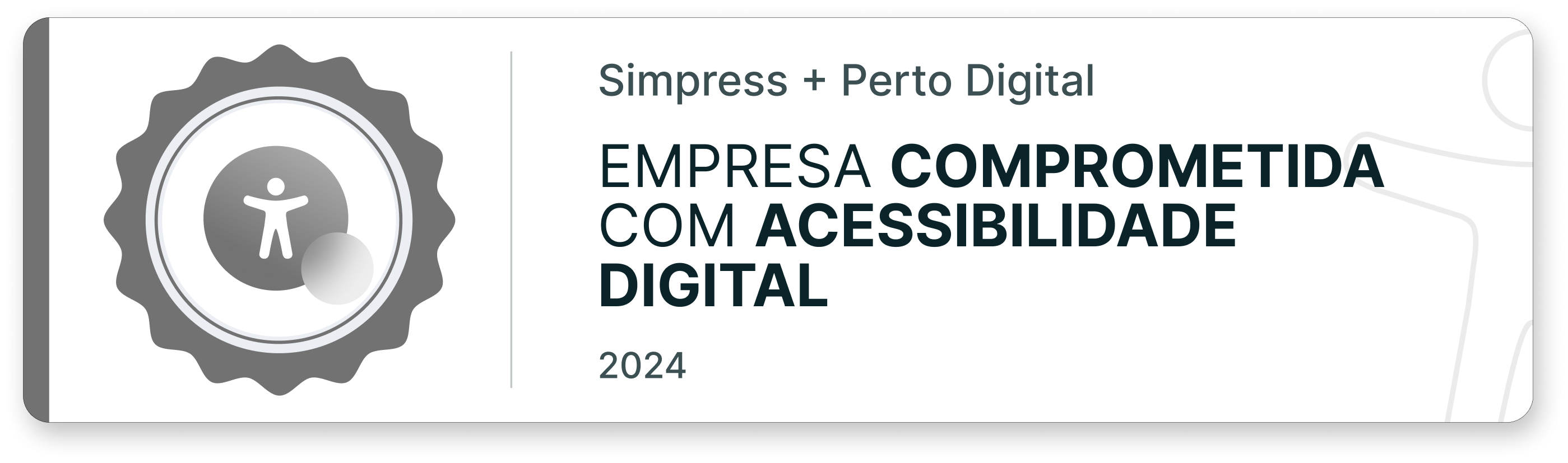 selo em preto e branco da perto, ferramenta de acessibilidade digital