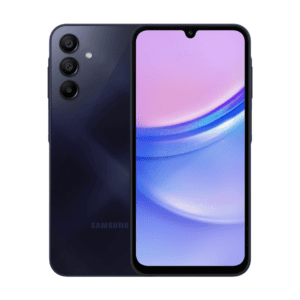 imagem do smartphone Samsung Galaxy A15 visto de frente e de costas