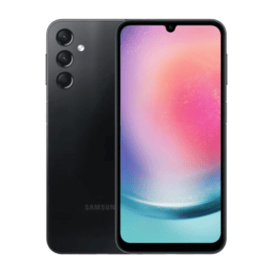 imagem do smartphone Samsung Galaxy A25 visto de frente e de costas